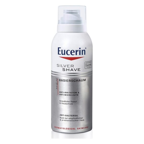 Eucerin Rasiercreme im Sprühbehälter, besonders geeignet für empfindliche Haut, mit Anti-Irritationsformel.