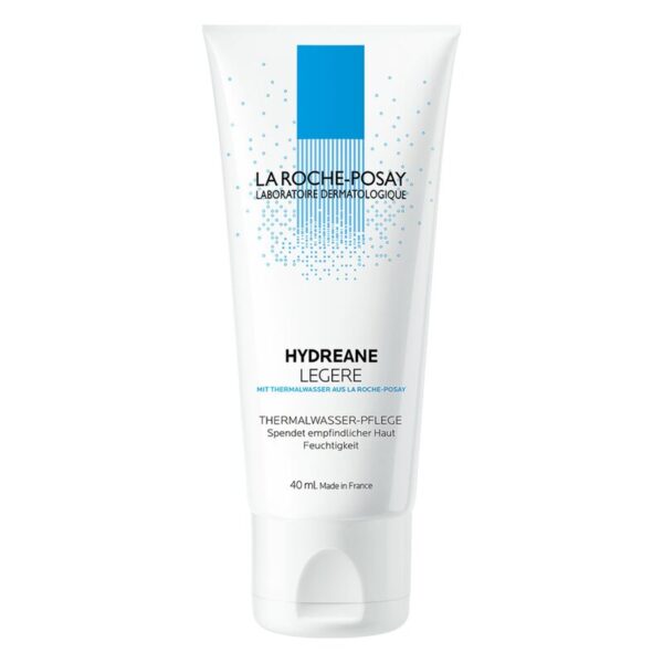 Tube mit La Roche-Posay Hydreane Legere, einer Feuchtigkeitspflege für empfindliche Haut, 40 ml.