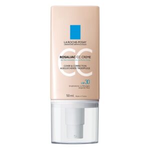 La Roche-Posay Rosaliac CC Creme in einer flüssigen Pumpflasche mit LSF 30, für empfindliche Haut und Rötungen.