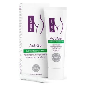 Tube mit Multi-Gyn ActiGel zur Behandlung bakterieller Vaginosen, inklusive einem Applikator.