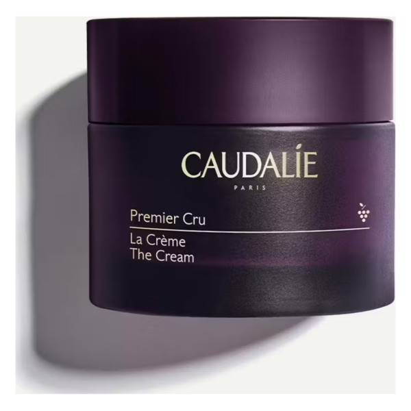 Glitzernde violette Cremedose von Caudalie mit dem Schriftzug Premier Cru La Crème The Cream.