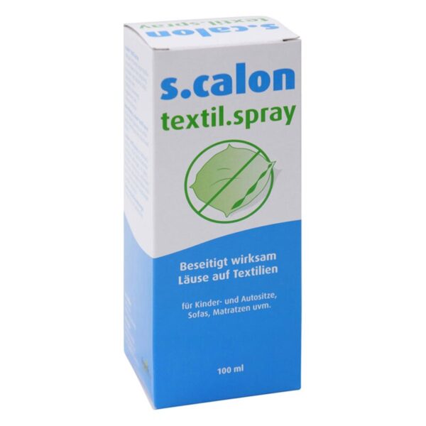 Sprayflasche für Textilien in einer Umverpackung, die Läuse von Textilien entfernt, für verschiedene Anwendungen geeignet.