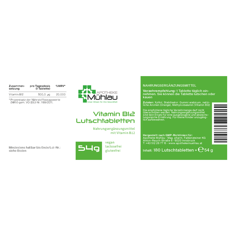 Vitamin B12 Lutschtabletten Vitamin B12 Lutschtabletten